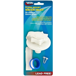 Water Inlet, 2-3/4Ë® Flange, MPT, White, Carded