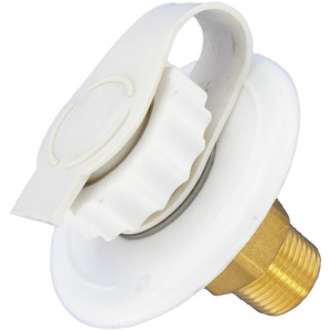 Water Inlet, 2-3/4″ Flange, MPT, Lead-Free Brass, White, Bulk
