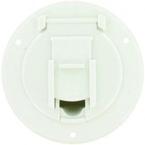 Cable Hatch, Small Round, White, Bulk