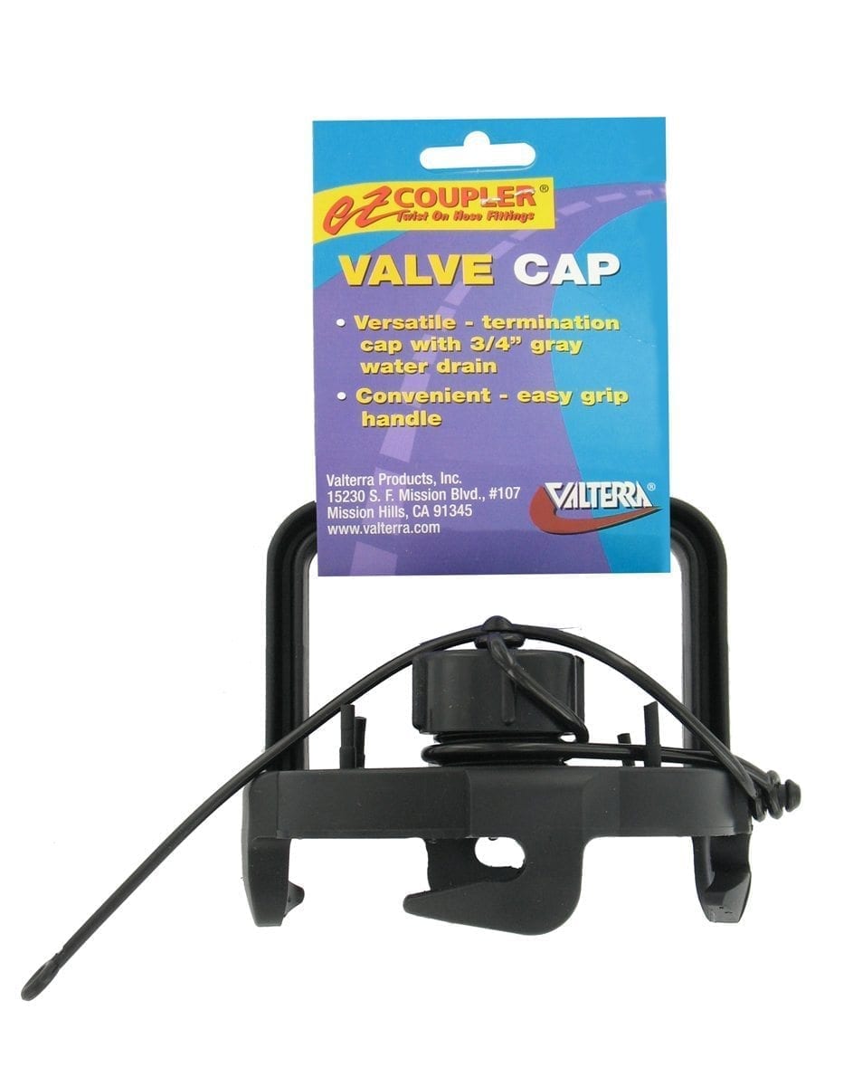 Valterra F02-3106BK EZ Coupler Valve Cap with Handle, Black For RV's