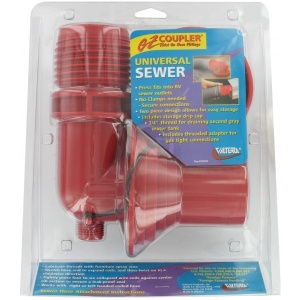 EZ Coupler 90° Sewer Adapter & Thread Attachment, Red, Carded