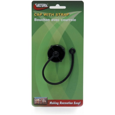 Hose Cap, 3/4″, with Strap, Black, Carded